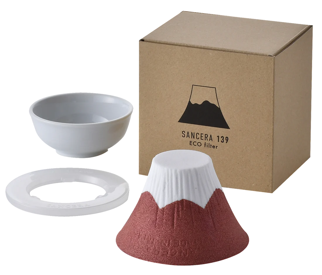 セラミックコーヒーフィルター　富士山　赤