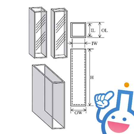 石英セル　標準(2面透明） T-1-UV-10